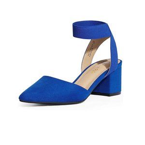 DREAM PAIRS Women's Shoes Blue Low Heel Pumps 9.5